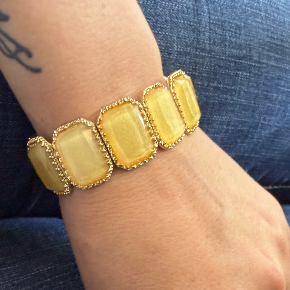 Cost‎ Plus World Market opal faceted stone stretch Bracelet